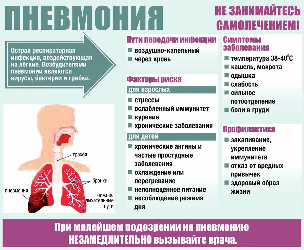 Пневмония инфографика