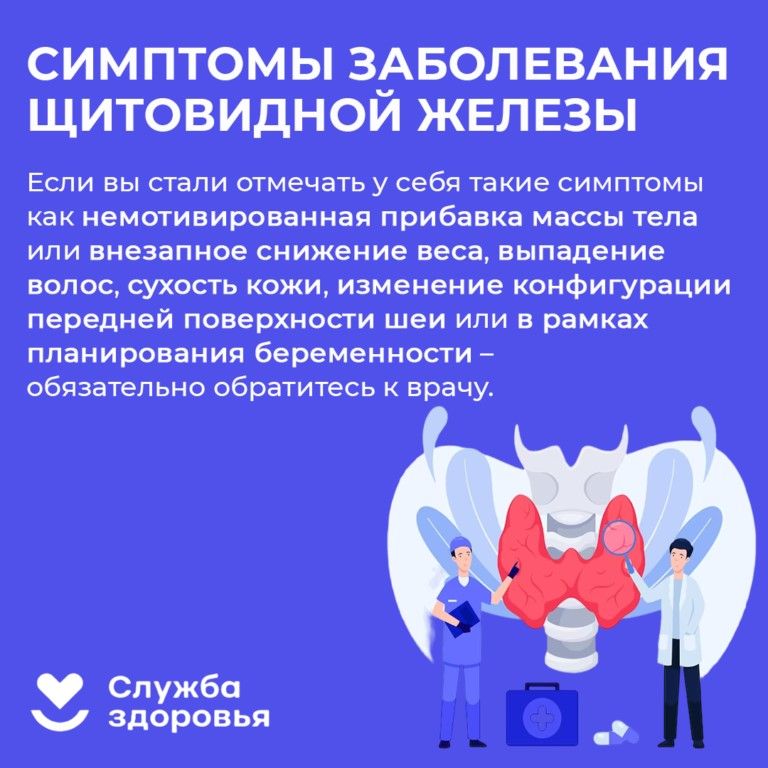 Симптомы заболеваний щитовидной железы
