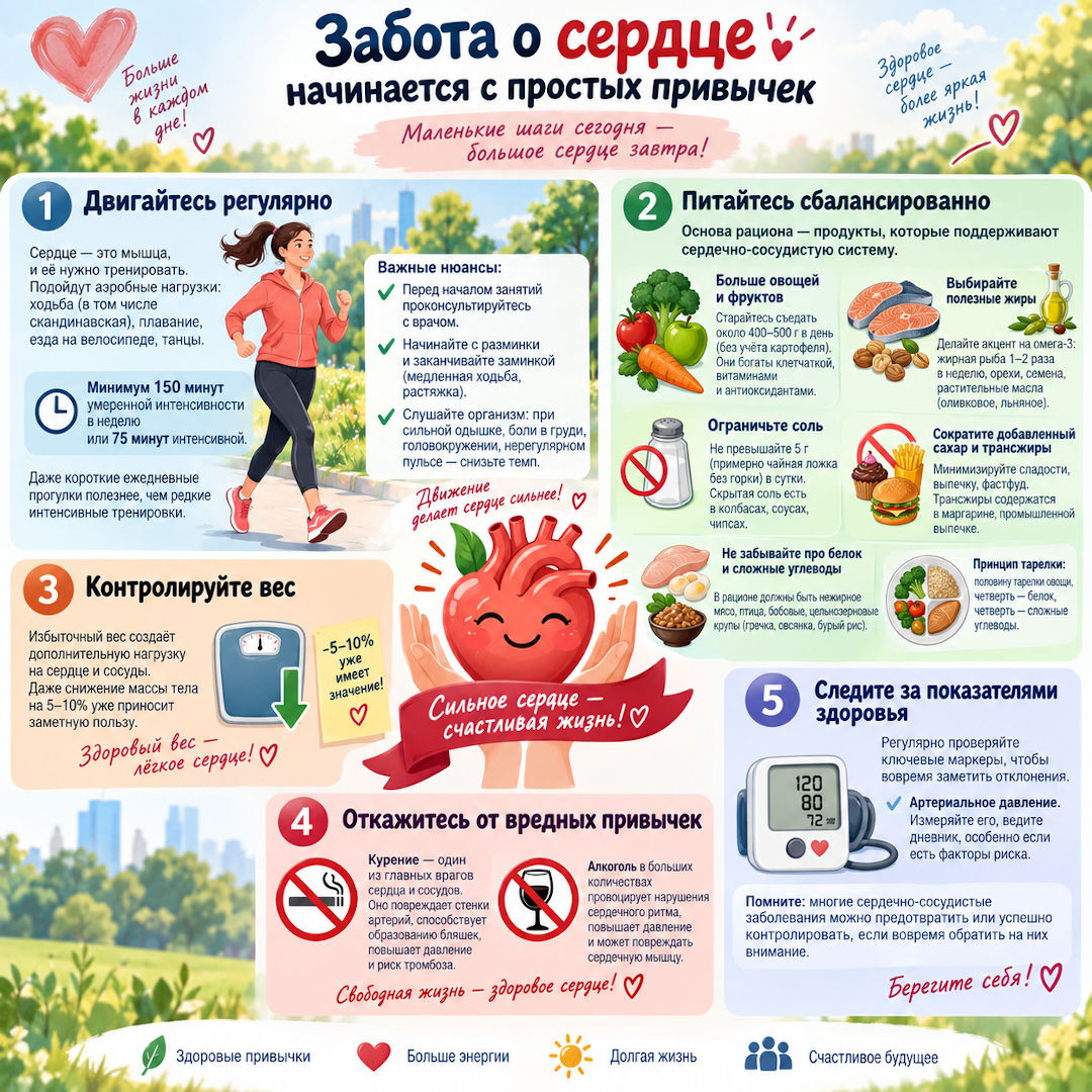 Забота о сердце начинается с простых привычек
