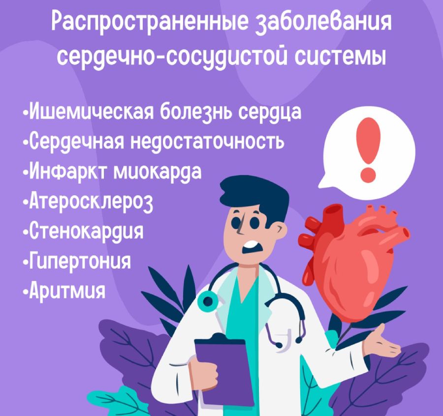 Распрастраненные заболевания сердечно-сосудистой системы